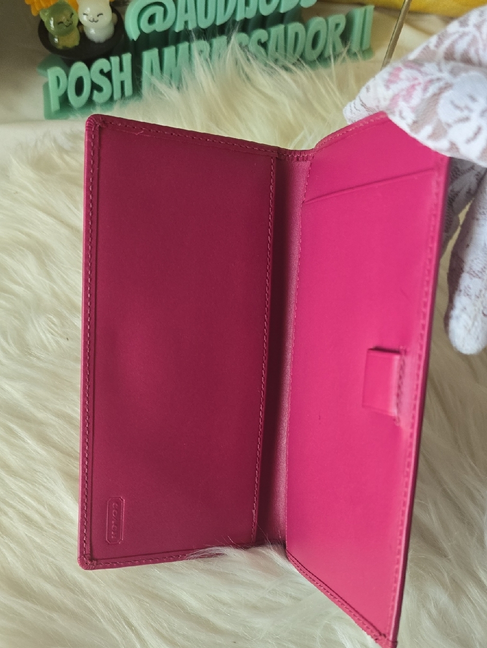 Coach Soho Y2k HOT FUSHIA Pink Women's Trifold Wallet And Rare Checkbook Cover - Picture 13 of 16